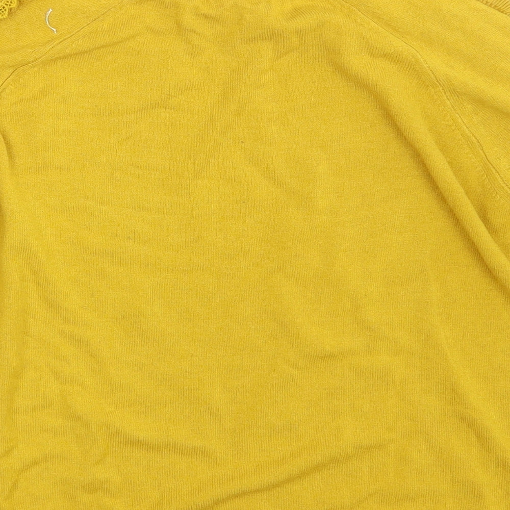 Per Una Womens Yellow Floral Pullover Jumper Size 10