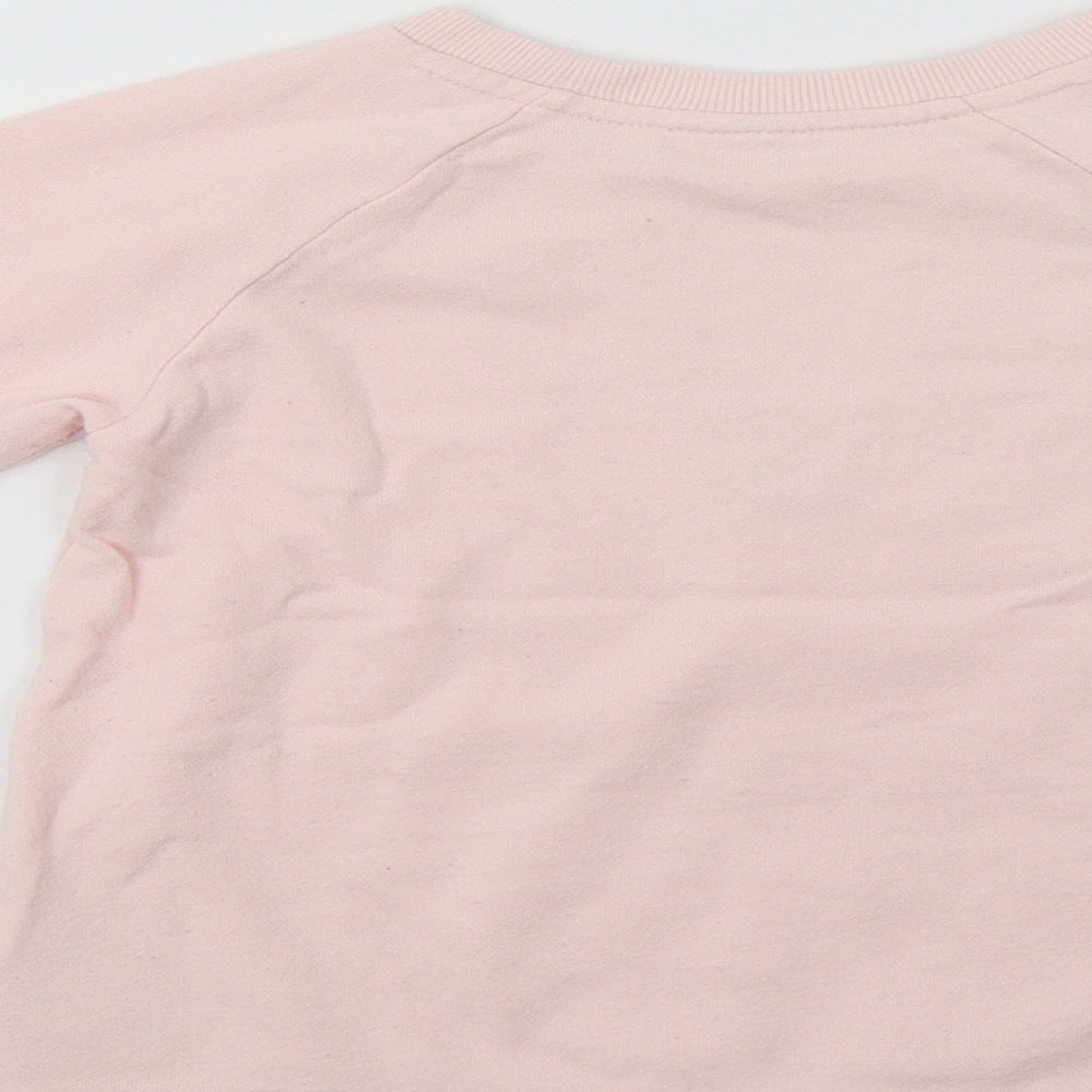 H&M Girls Pink Pullover Sweatshirt Size 5 Years - Rudolph