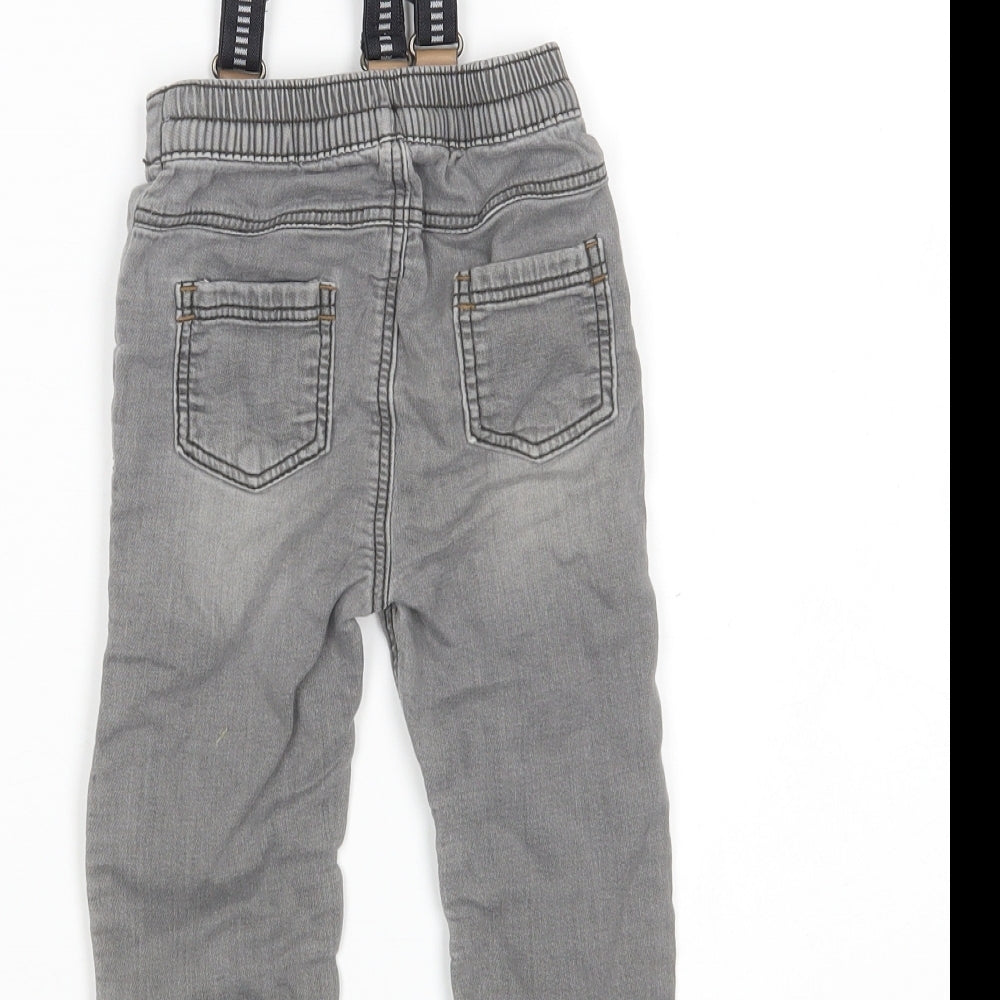 George Boys Grey Jeans Size 12-18 Months - Suspenders
