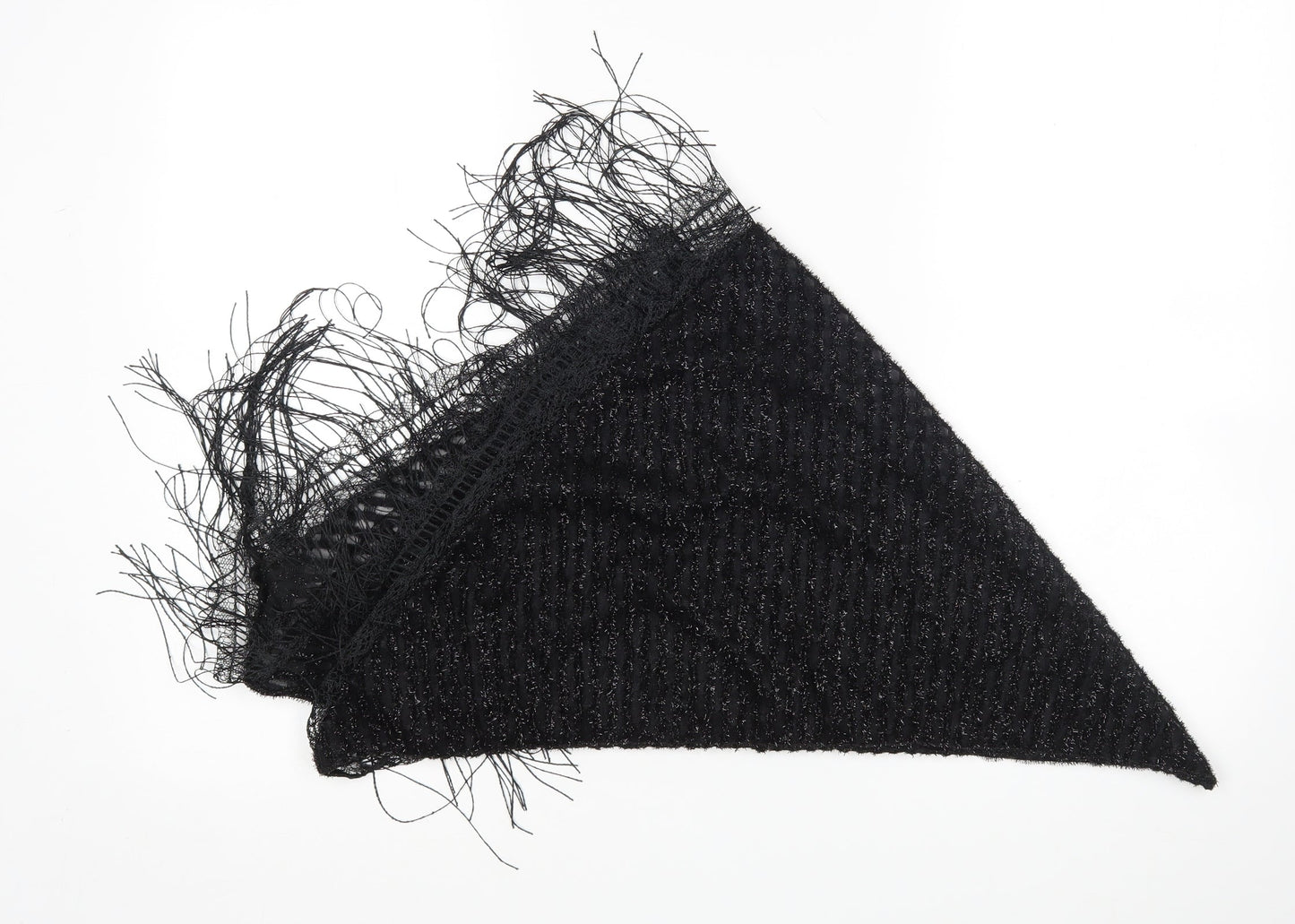 Preworn Womens Black Striped Shawl/Wrap