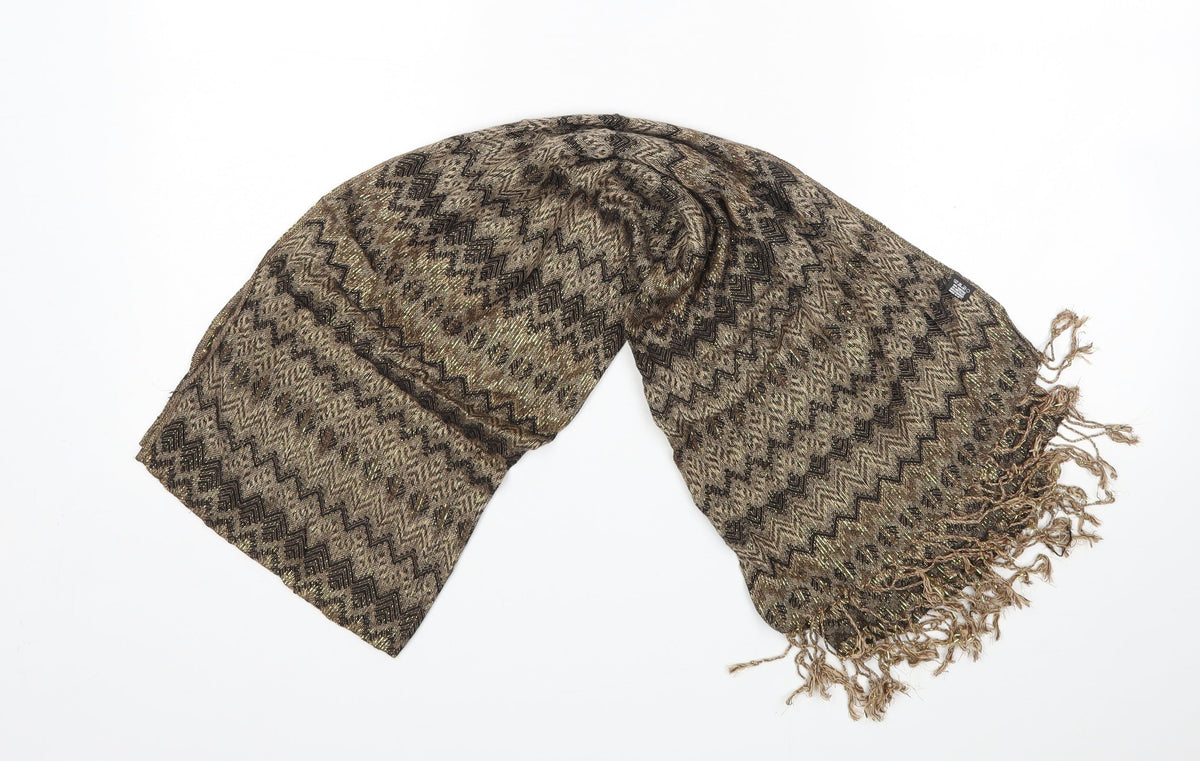 Preworn Womens Brown Argyle/Diamond Shawl/Wrap