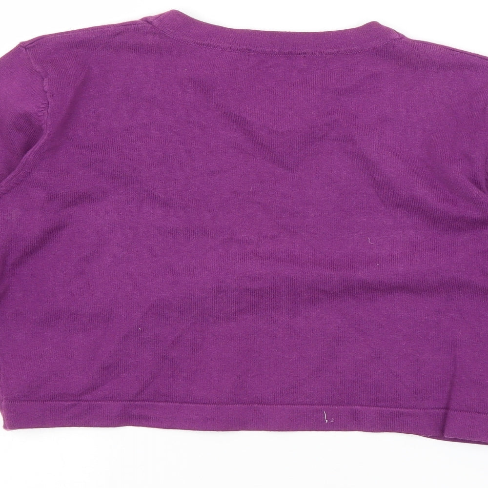 M&Co Womens Purple Cardigan Jumper Size S