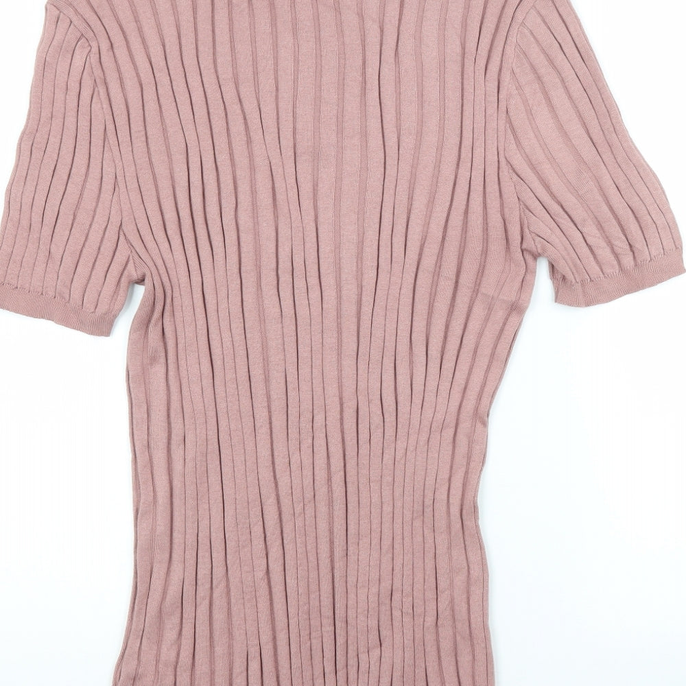 River Island Womens Pink Basic Polo Size L