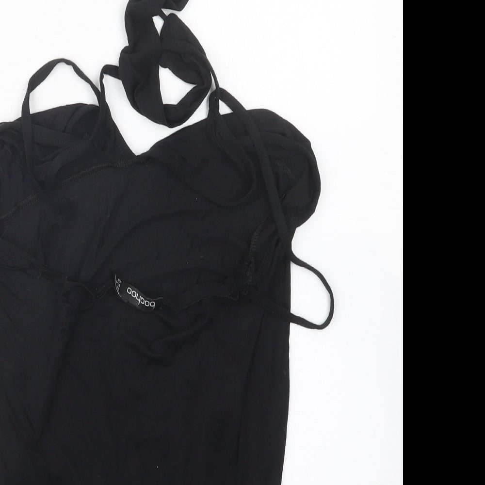 Boohoo Womens Black Bodysuit One-Piece Size 12