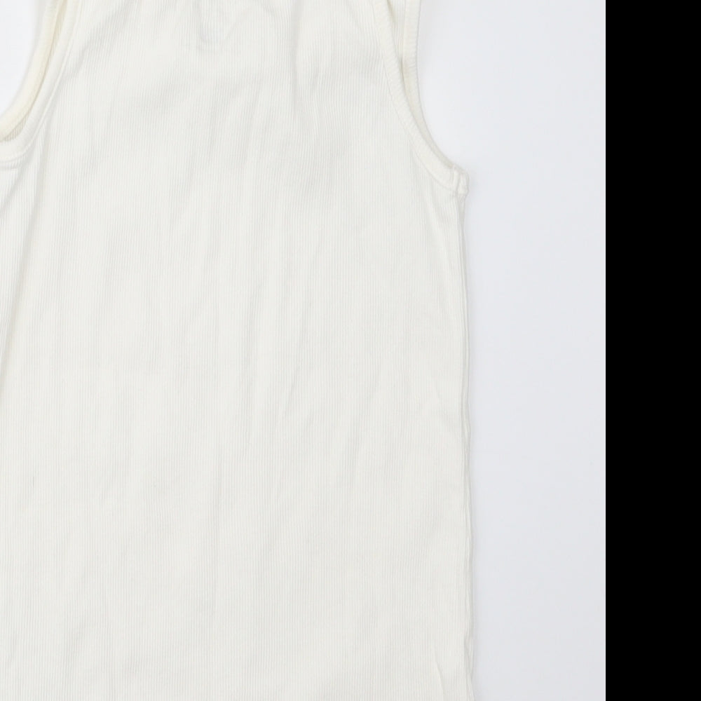 F&F Womens White Geometric Top Pyjama Top Size 8