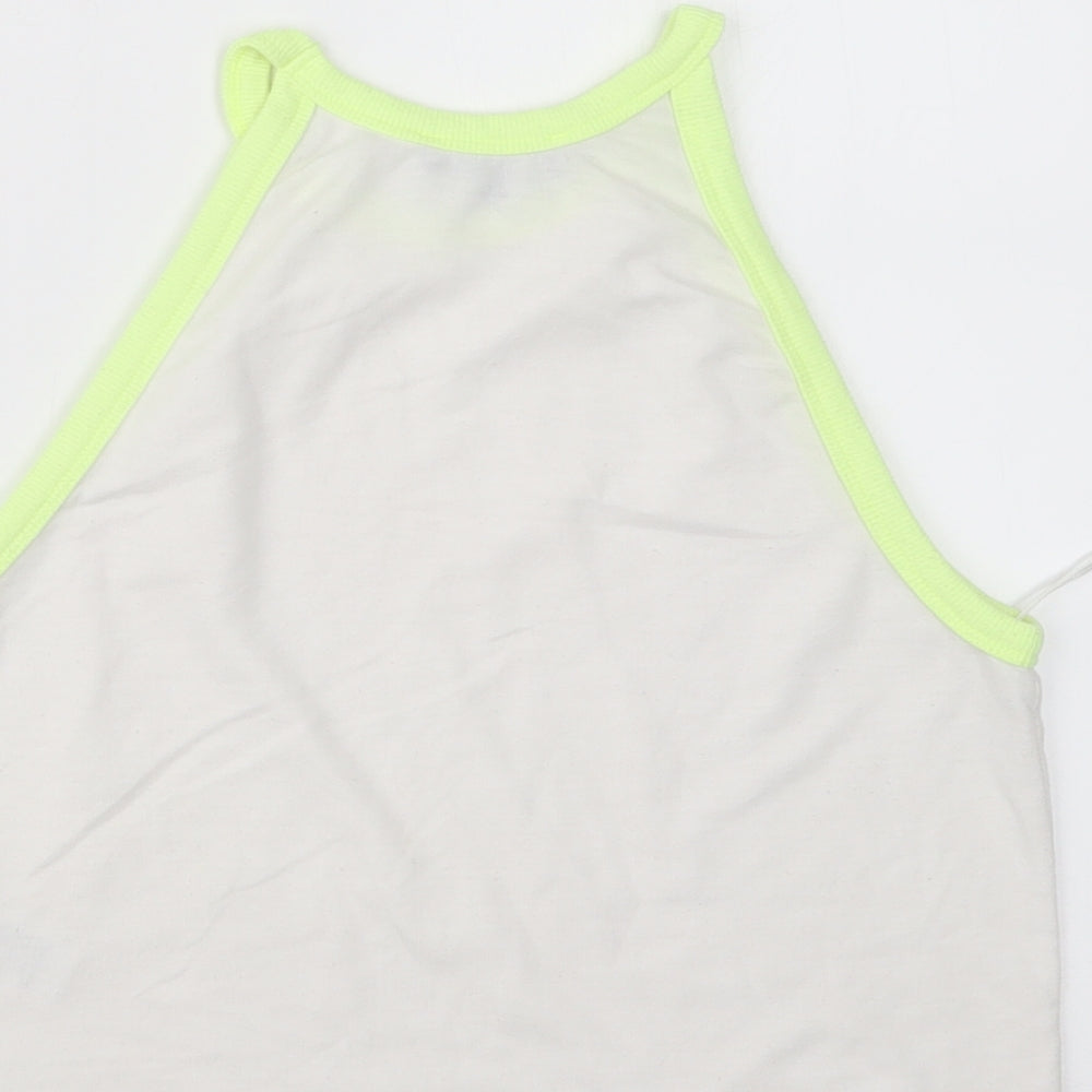 New Look Womens White Cropped T-Shirt Size 10
