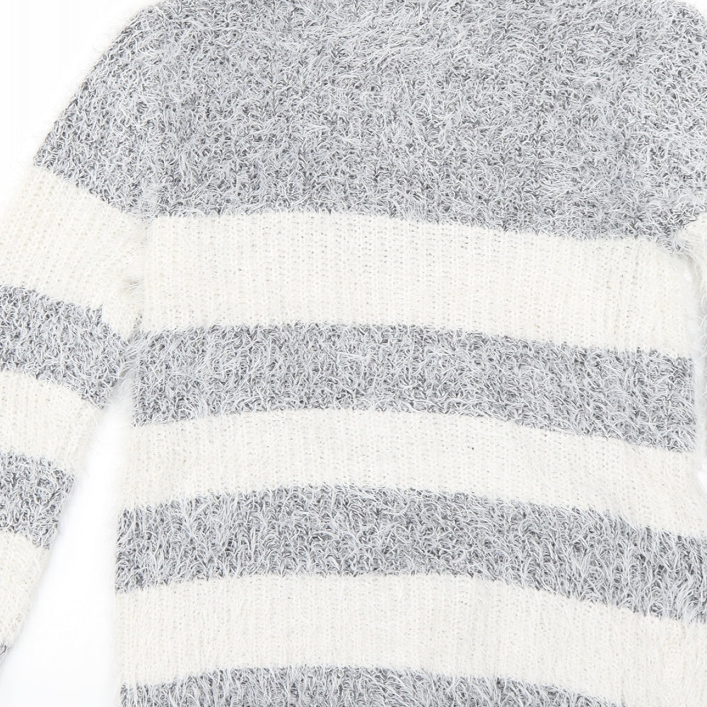 buisdaei Womens Multicoloured Striped Pullover Jumper Size M