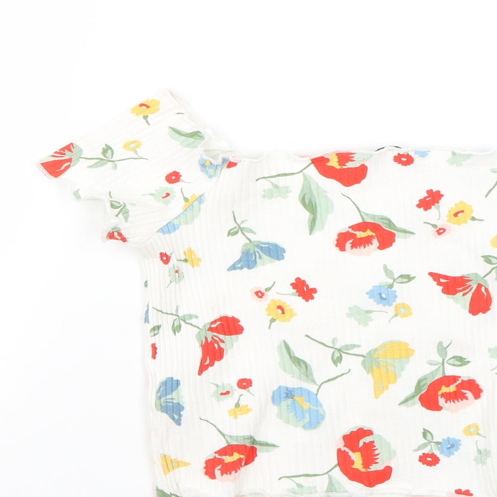 Zara Womens Multicoloured Floral Basic Blouse Size M