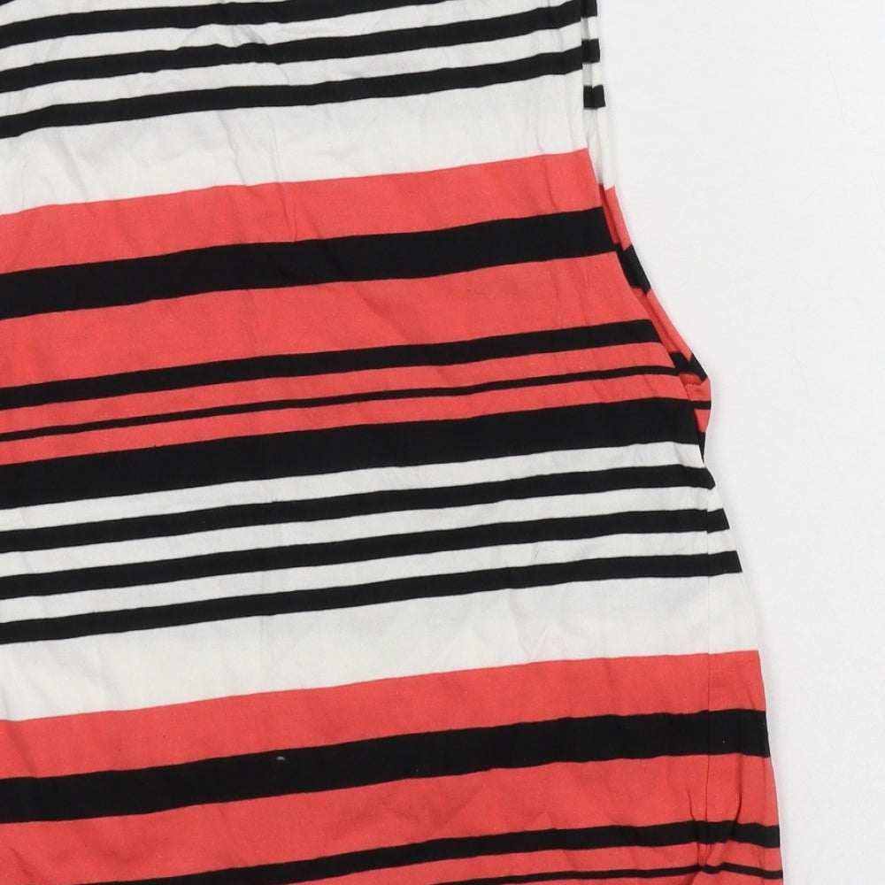 Topshop Womens Multicoloured Striped Jersey Basic Tank Size 10