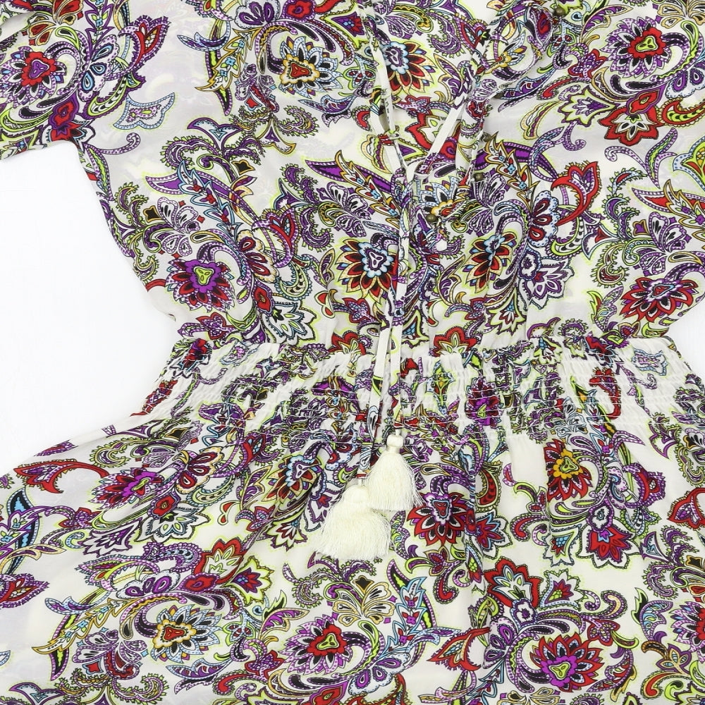 Preworn Womens White Paisley Shift Size XS