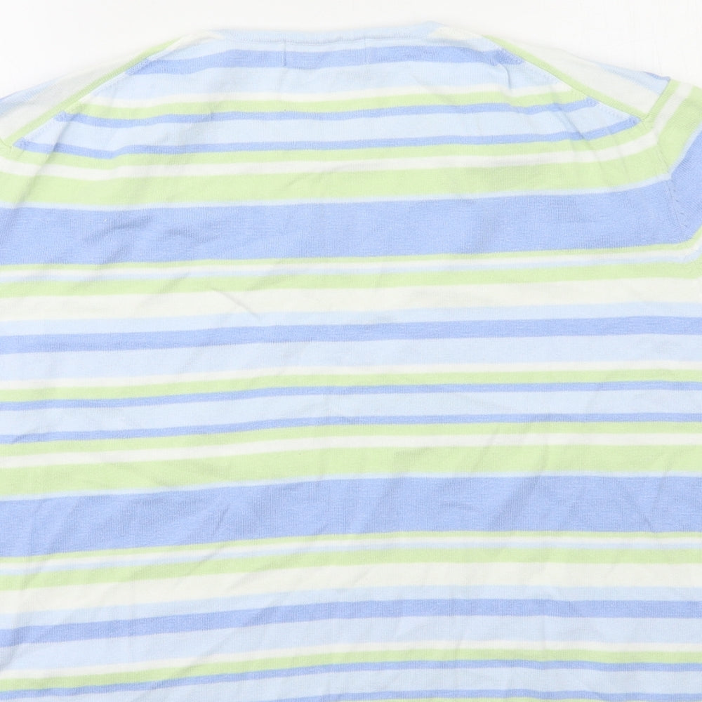 Jumper Womens Blue Striped Knit Pullover Jumper Size XL