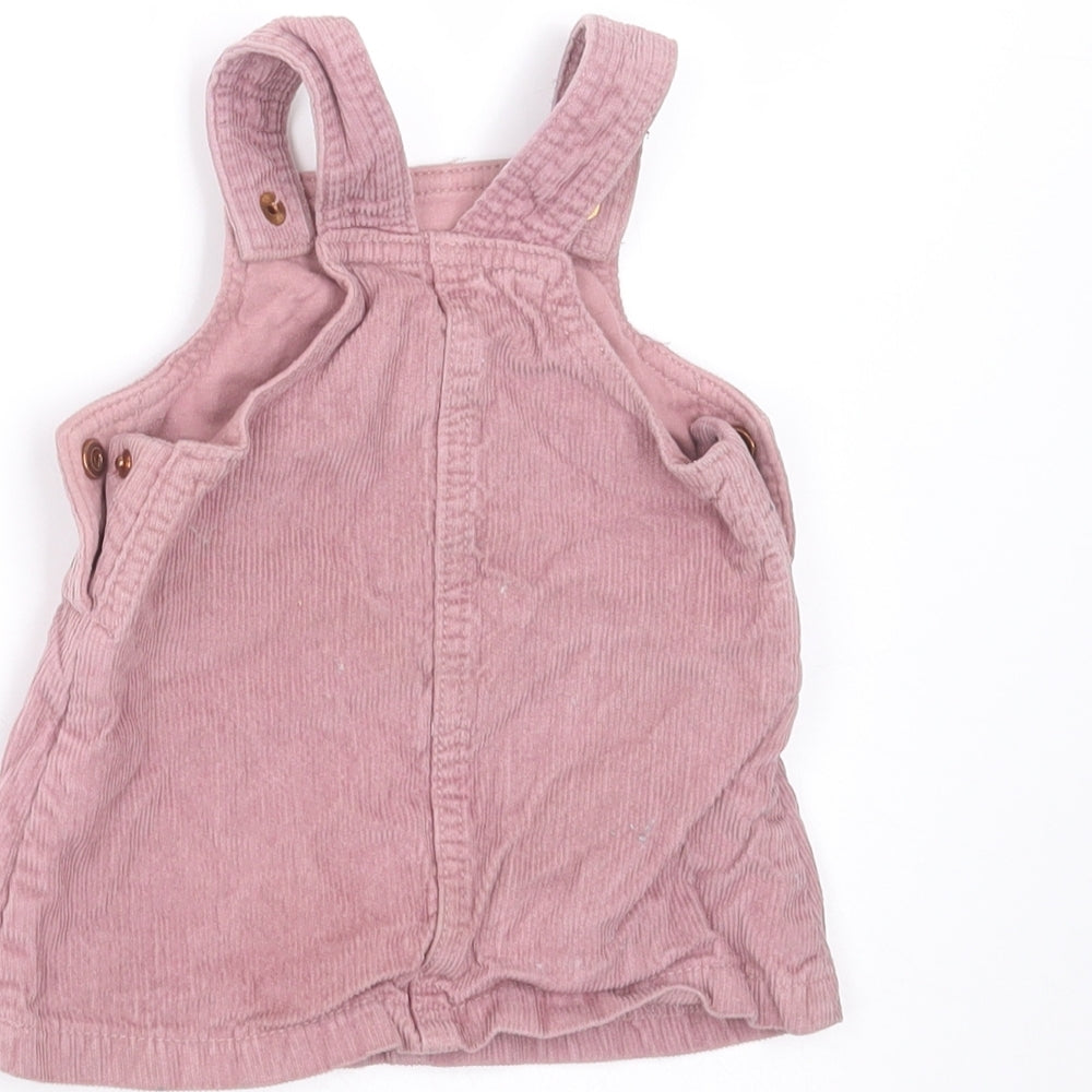 F&F Girls Purple Corduroy Pinafore/Dungaree Dress Size 3-6 Months