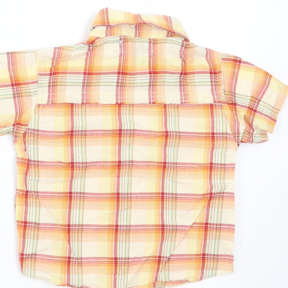 Earlydays Baby Orange Plaid Basic Button-Up Size 12-18 Months