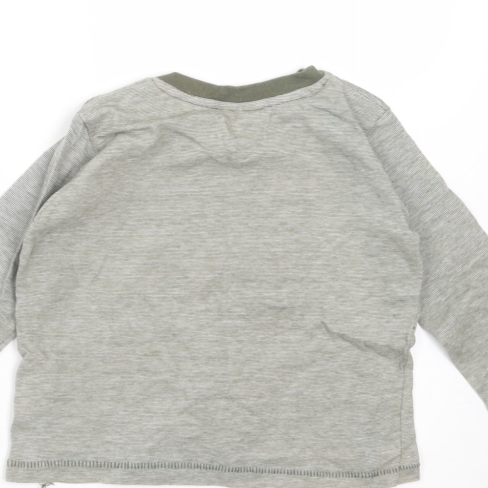 F&F Boys Green Striped Basic T-Shirt Size 9-12 Months - Adorable just like my Daddy