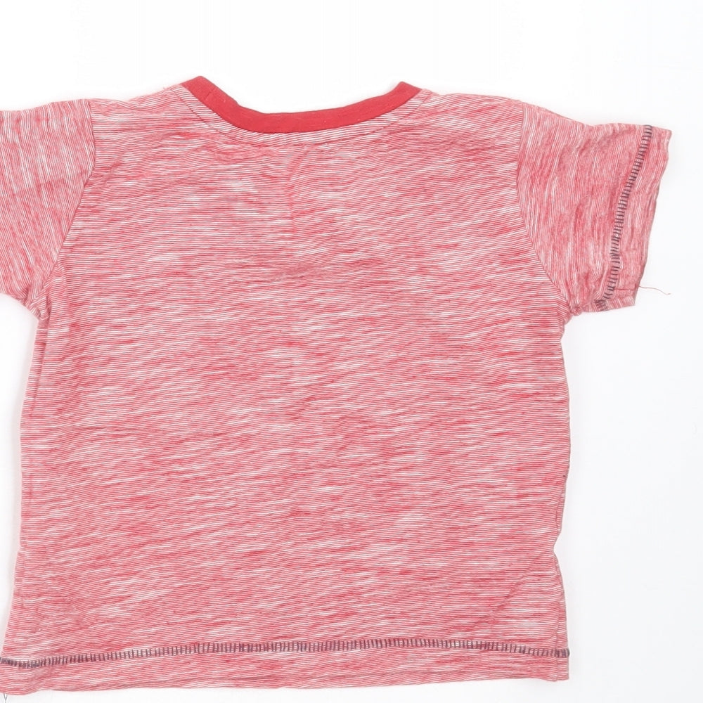 Matalan Boys Red Striped Basic T-Shirt Size 9-12 Months - the ladies love me