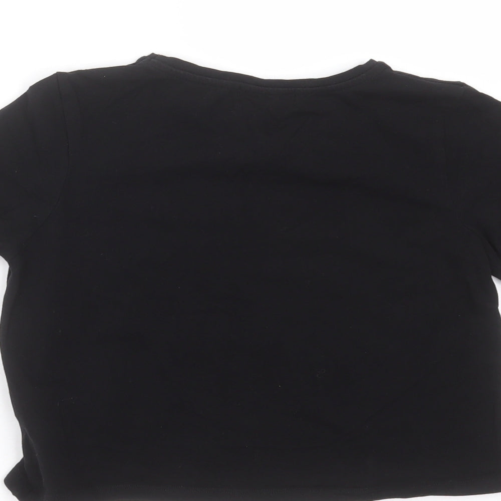 Lipsy Girls Black Solid Top Pyjama Top Size 9-10 Years - nap queen