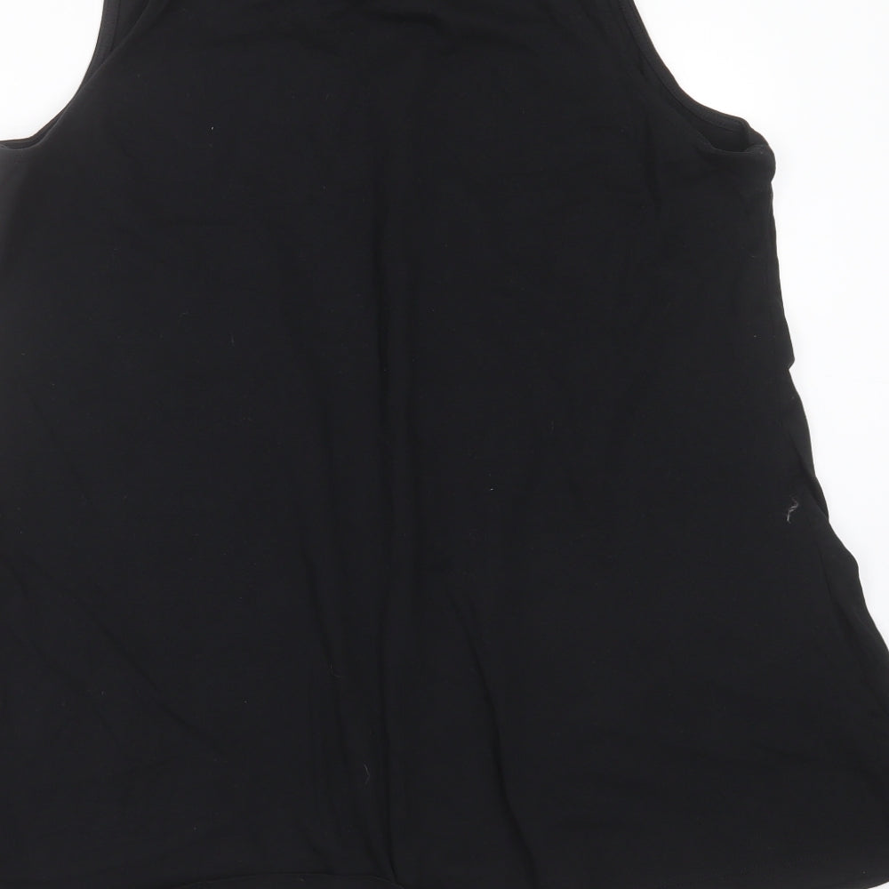 Label Be Womens Black Basic Tank Size 18 - chop to crop