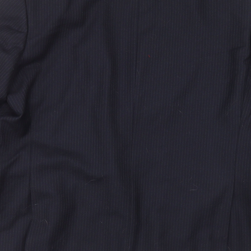 CANDA Mens Blue Striped Jacket Suit Jacket Size 44