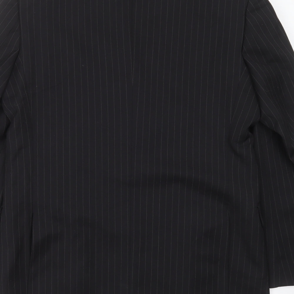 Burton Mens Black Striped Jacket Suit Jacket Size 40