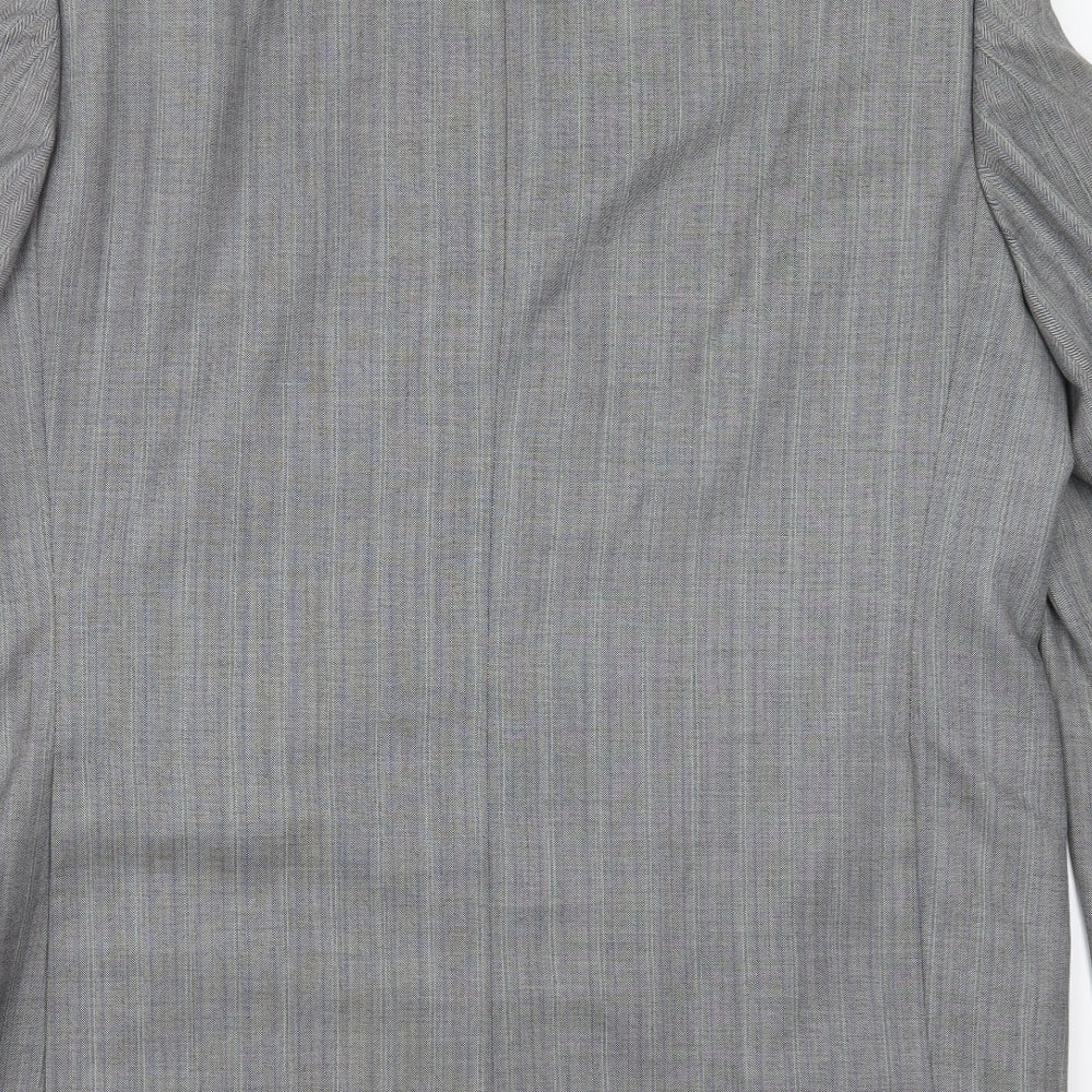 Coleman & Son Mens Grey Herringbone Jacket Suit Jacket Size 48