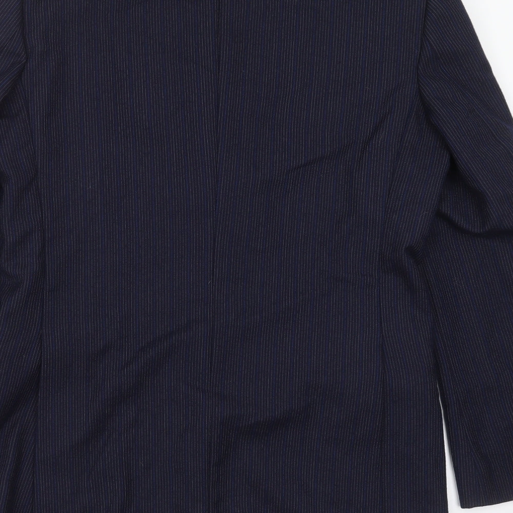 wilf curry Mens Blue Striped Jacket Suit Jacket Size 42