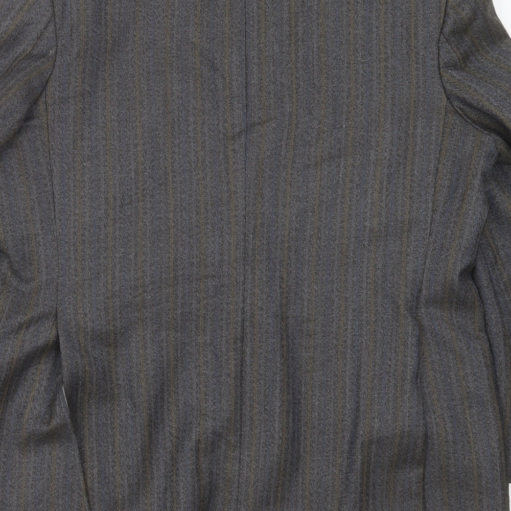 Preworn Mens Grey Striped Jacket Suit Jacket Size 42