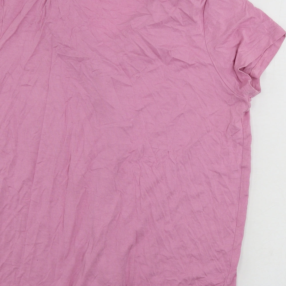 Missguided Womens Pink Basic Button-Up Size 10
