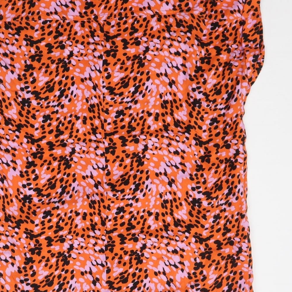 NEXT Womens Orange Geometric Basic T-Shirt Size 6