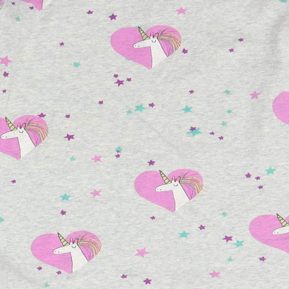 NEXT Girls Grey Floral Top Pyjama Top Size 9 Years - UNICORN