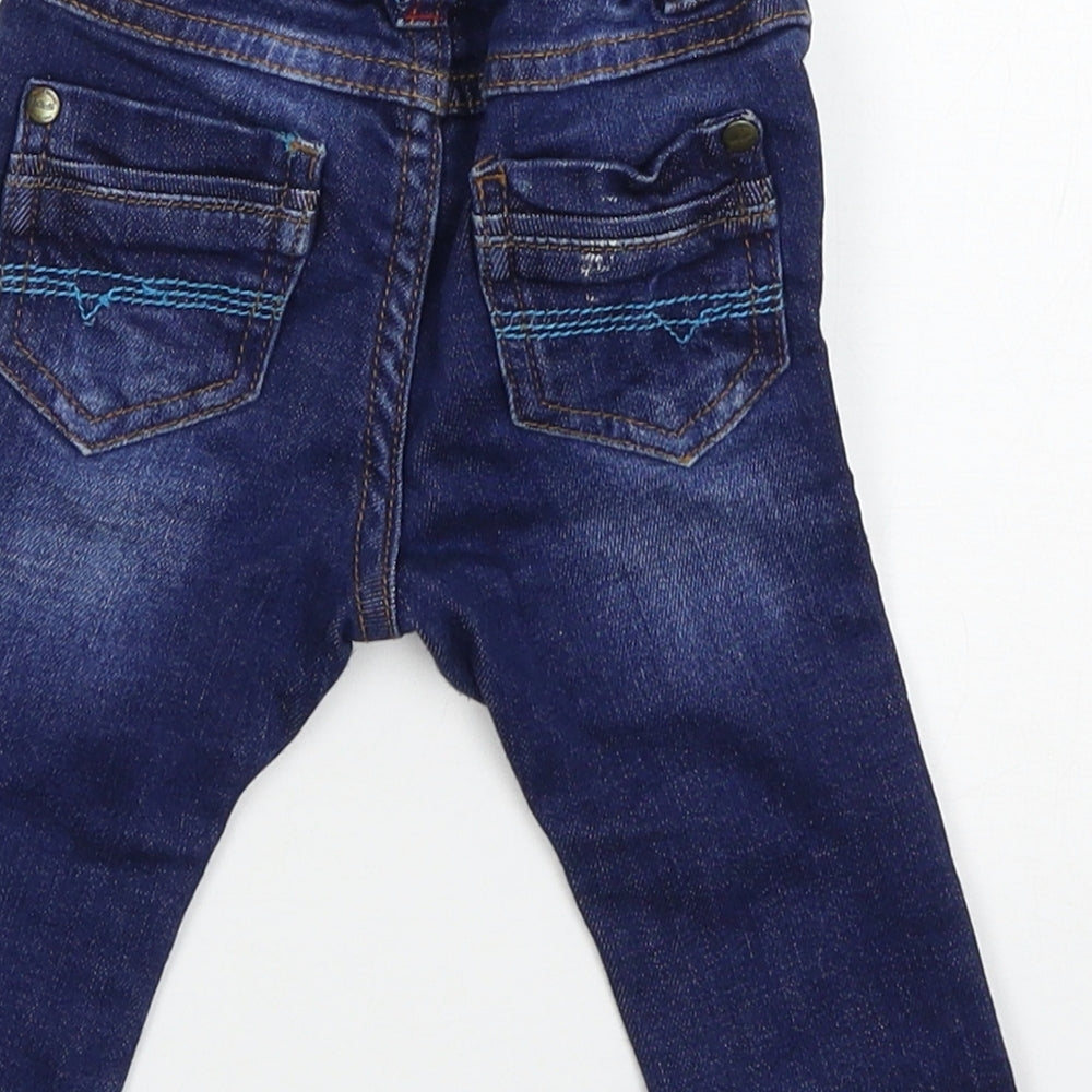 Next Boys Blue Cargo Jeans Size 3-6 Months