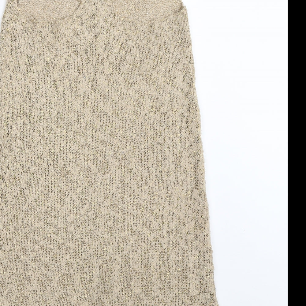 Indian Blue Womens Beige Basic Tank One Size