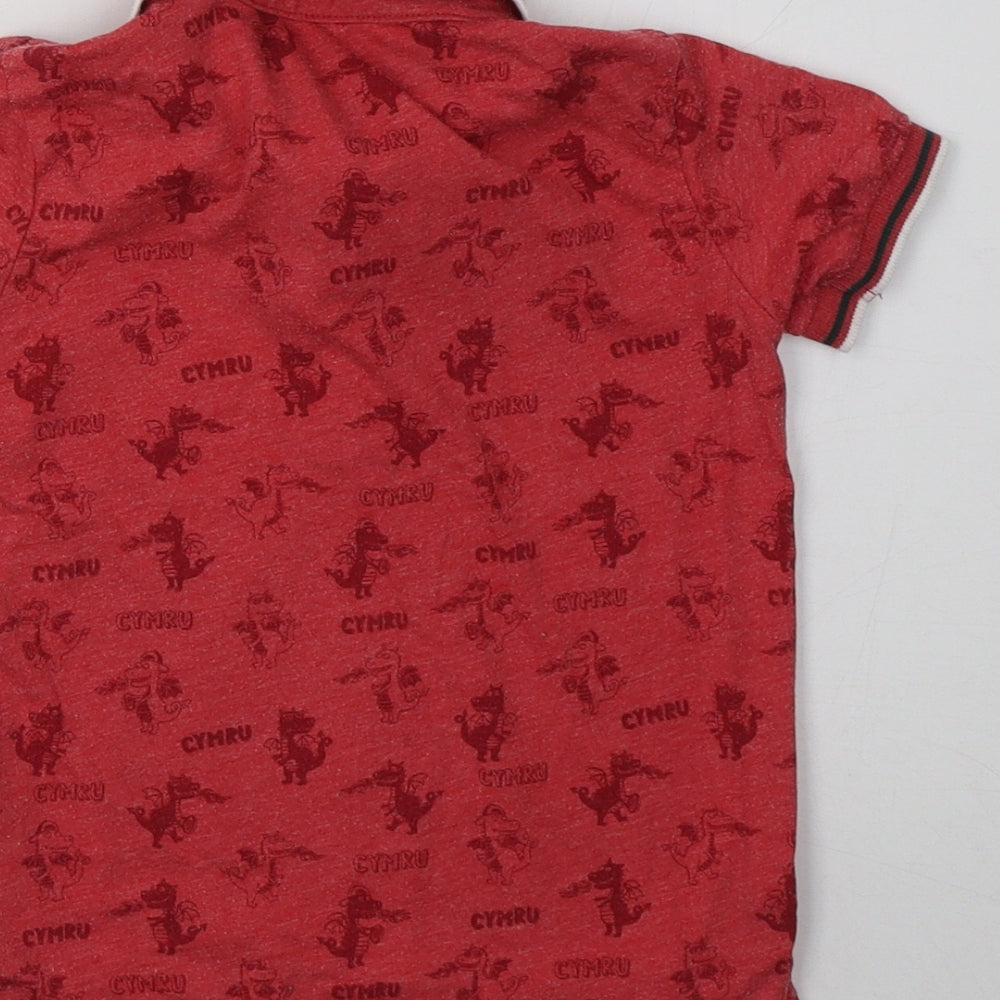 George Boys Red Basic Polo Size 2 Years - welsh