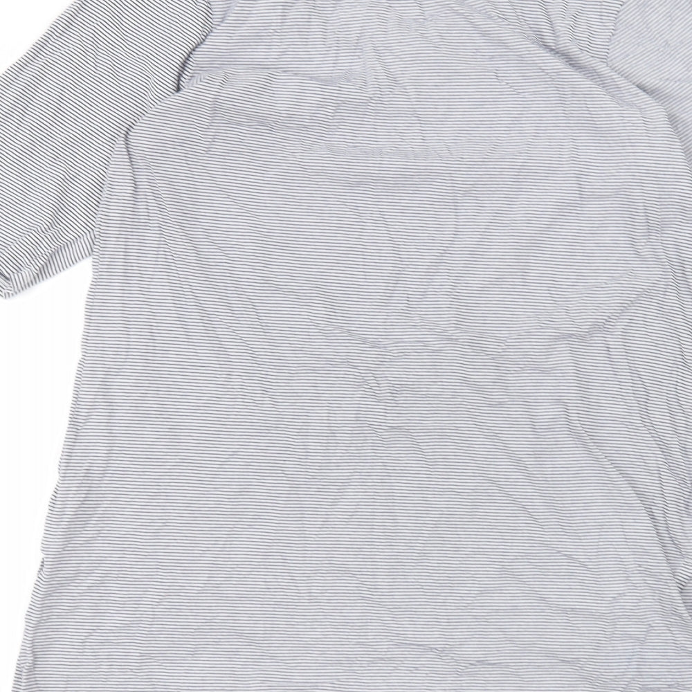 Matalan Womens White Striped Basic T-Shirt Size M