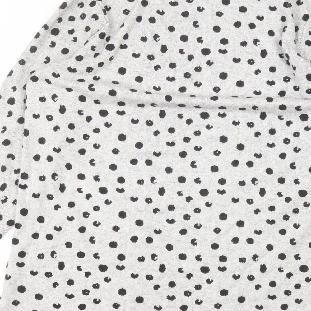 Matalan Womens Grey Polka Dot Pullover Jumper Size 12