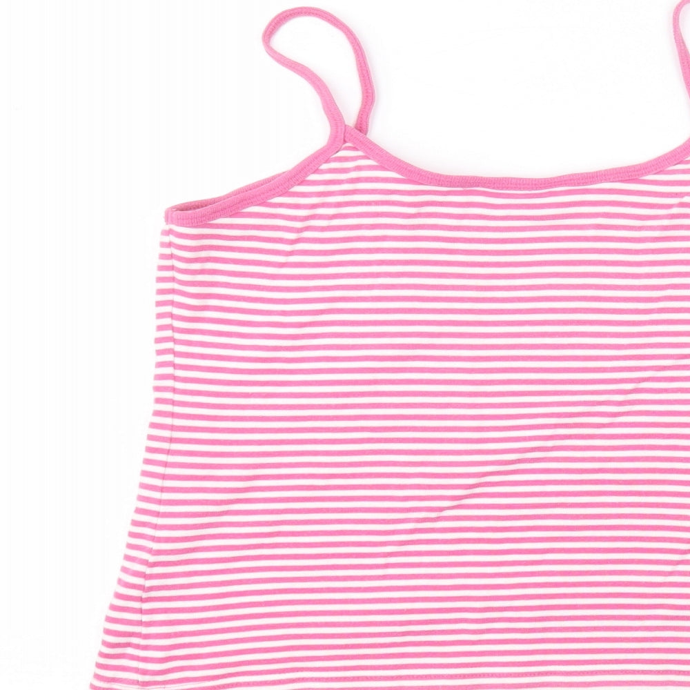 Essentials Womens White Striped Basic T-Shirt Size 16