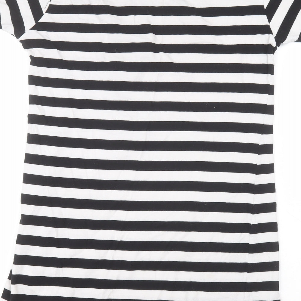 Primark Womens White Striped T-Shirt Dress Size 4 - Loony Tunes