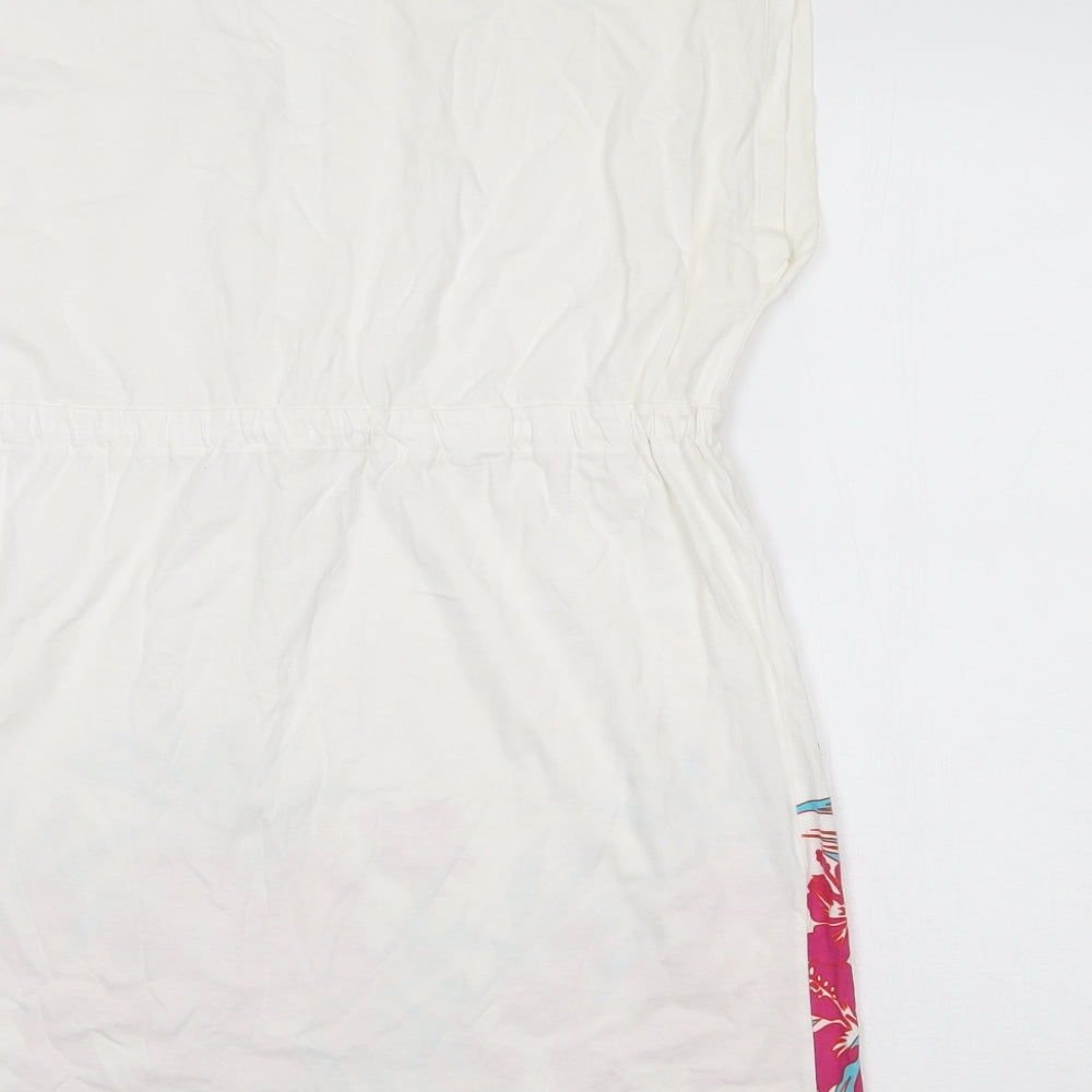 Resort Womens White Floral Tunic Blouse Size 12