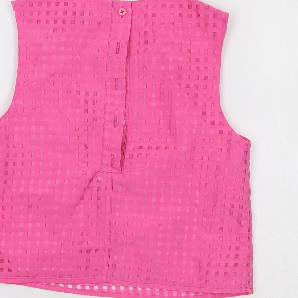 Freespirit Girls Pink Check Cropped Blouse Size 10 Years