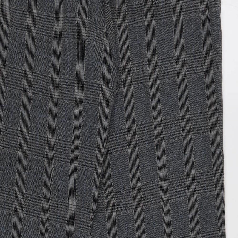 Find Womens Grey Check Trousers Size L L28 in