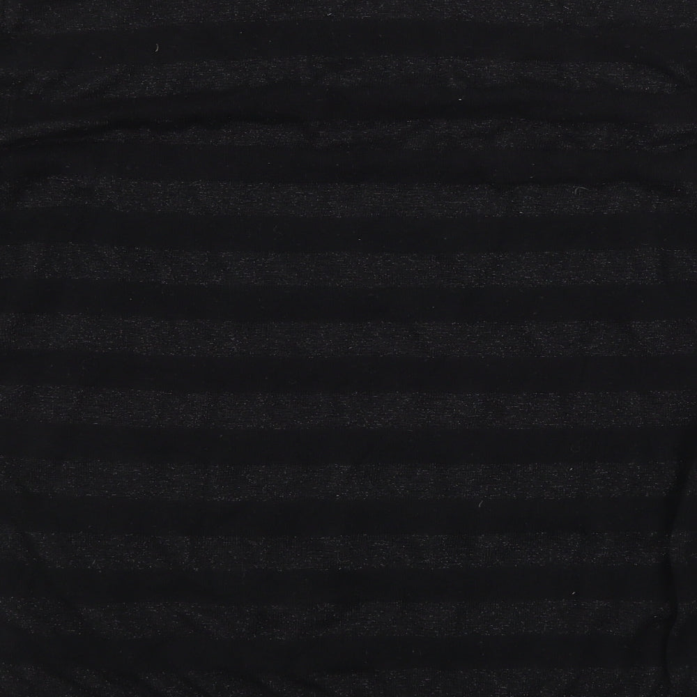 Preworn Mens Black Striped Pullover Jumper Size L