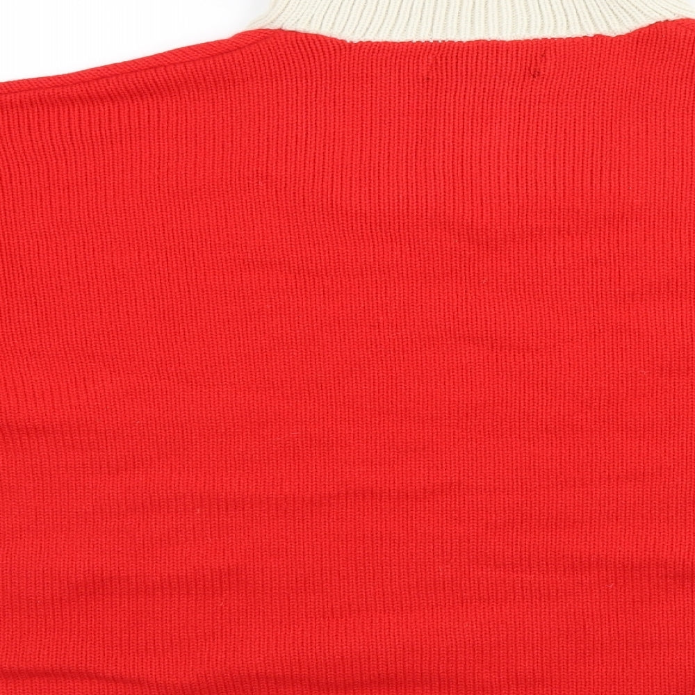 Missguided Womens Red Fair Isle Pullover Jumper Size 10