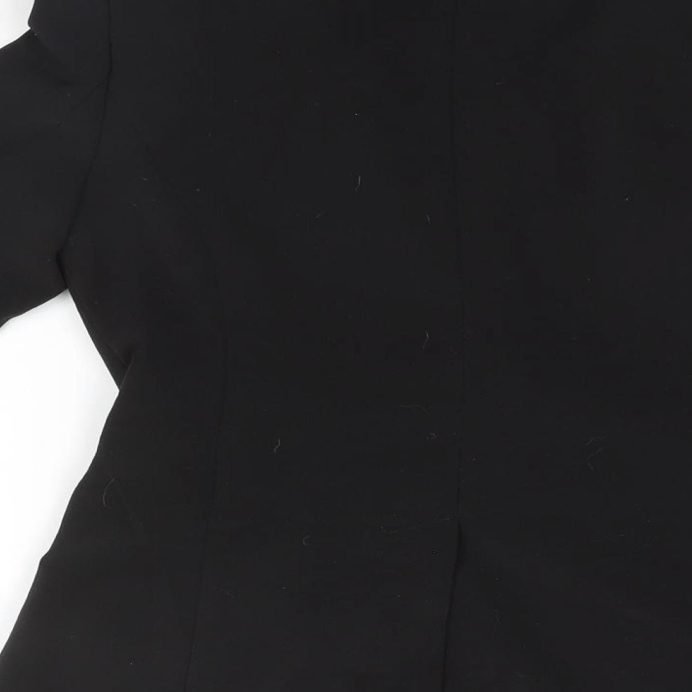 Denim & Co. Womens Black Jacket Blazer Size 8