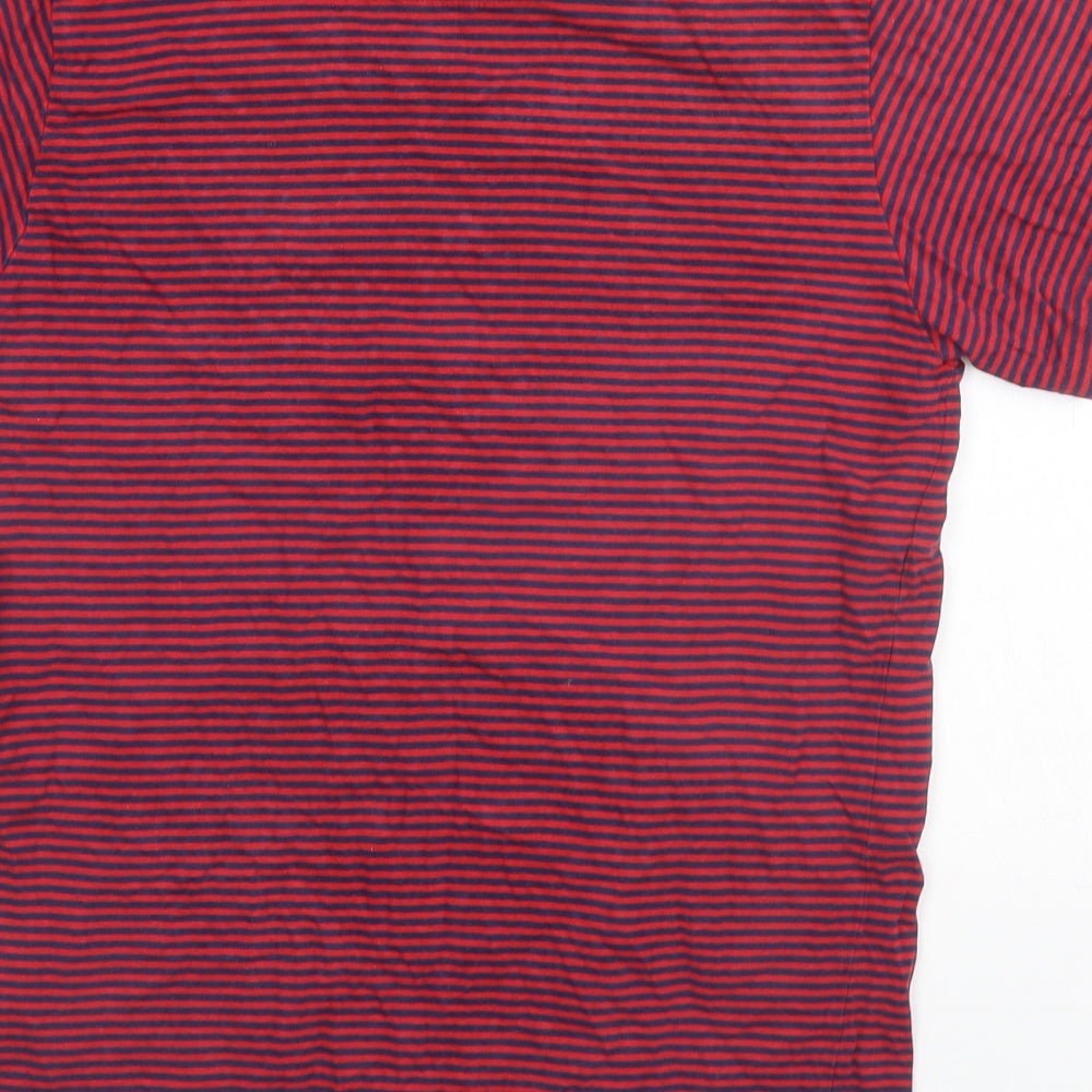Paris Womens Red Striped Basic T-Shirt Size S