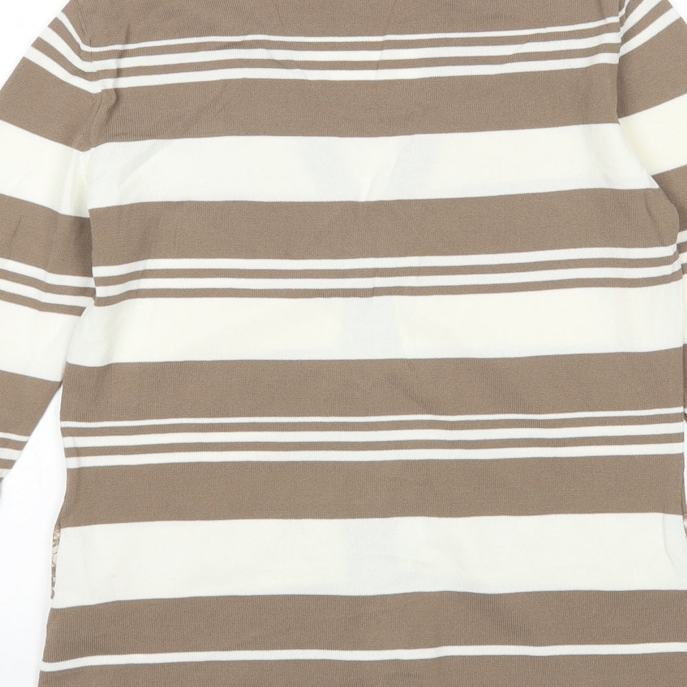 Ashley Brooks Womens Multicoloured Striped Cardigan Jumper Size 8