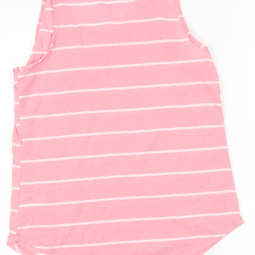 Matalan Womens Pink Striped Top Pyjama Top Size 8