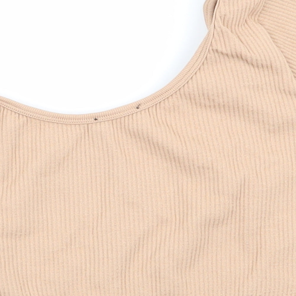 Zara Womens Beige Basic T-Shirt Size 10