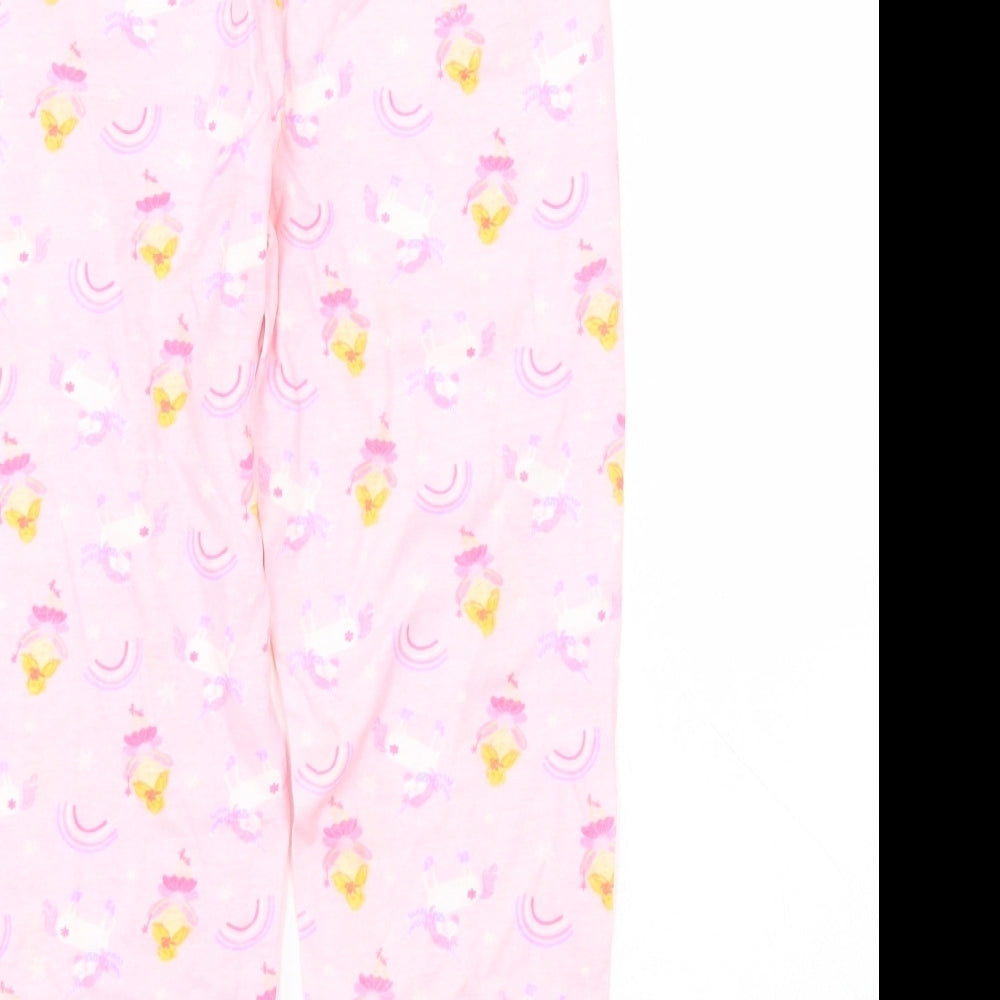Preworn Girls Pink Animal Print Pyjama Set Size 5-6 Years - UNICORN