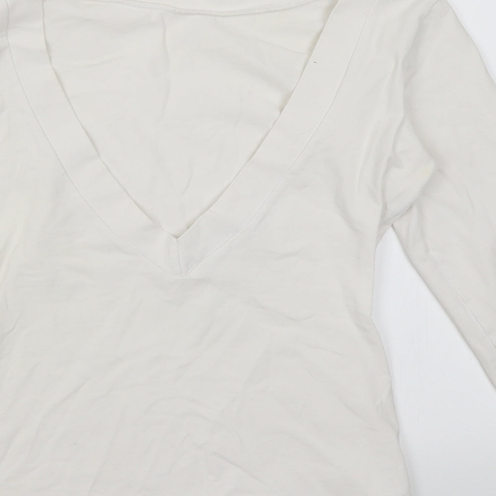 Wassyl Womens White Basic T-Shirt Size XS