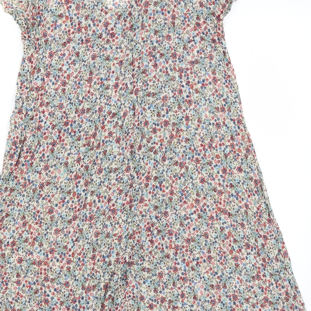 Vie Nocturne Womens Beige Floral A-Line Size S