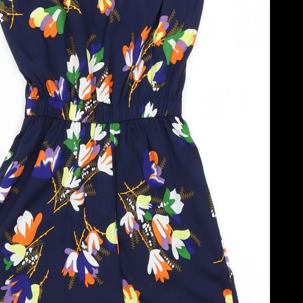 Atmosphere Womens Blue Floral Romper One-Piece Size 4
